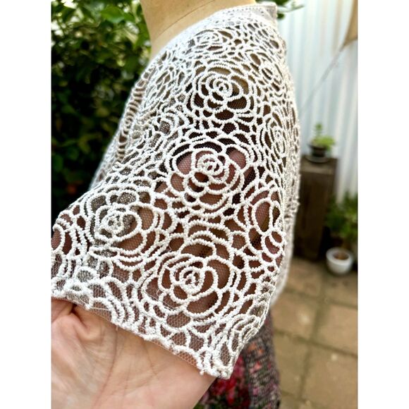 Anthropologie Beguile Byron Lars Lace Study SS Multicolor Print Midi Dress SZ 6 - Picture 12 of 16